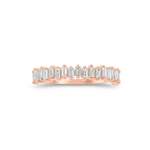 Baguette Diamond Levels Ring - 14K gold weighing 1.71 grams - 21 slim baguettes weighing 0.38 carats