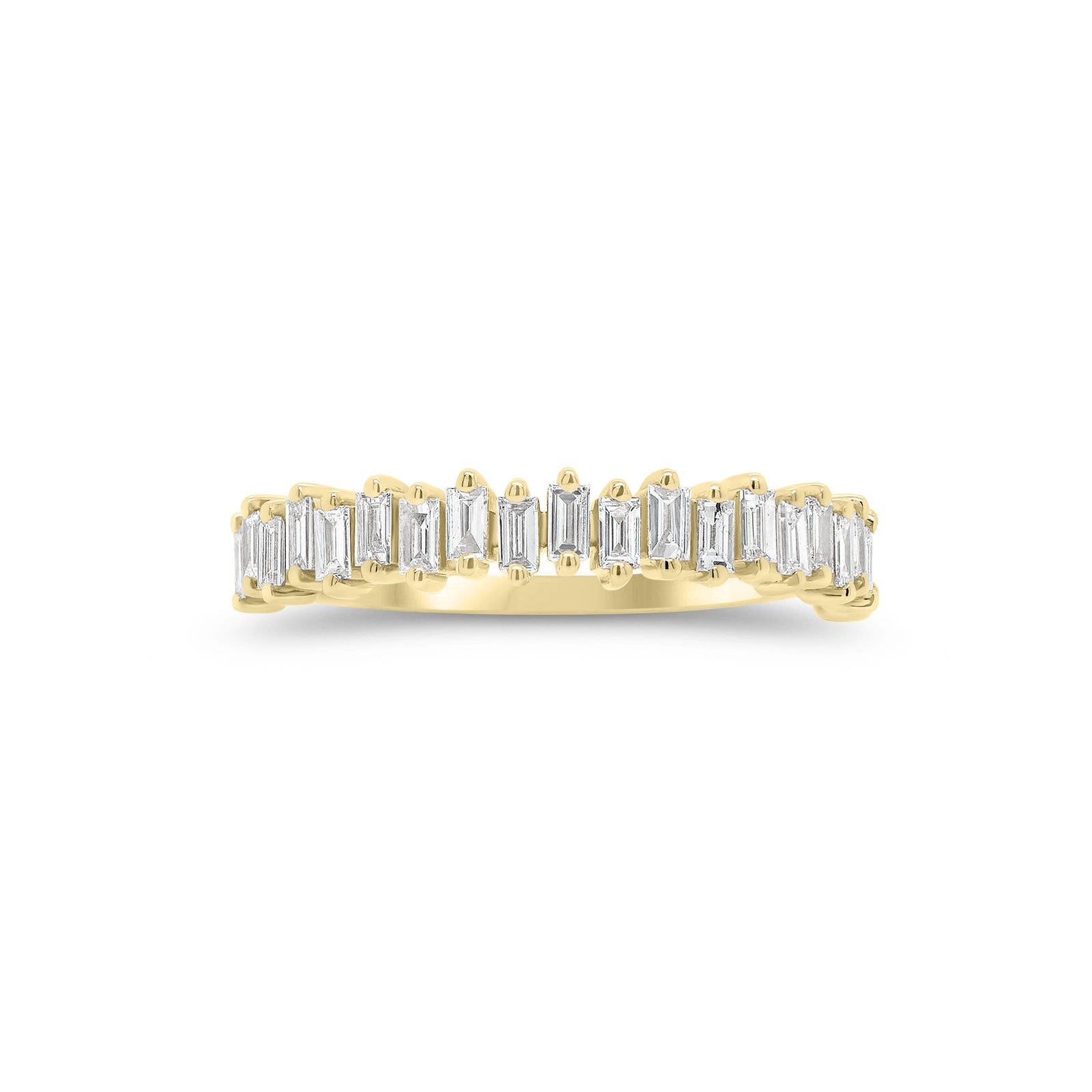 Baguette Diamond Levels Ring - 14K gold weighing 1.71 grams  - 21 slim baguettes weighing 0.38 carats
