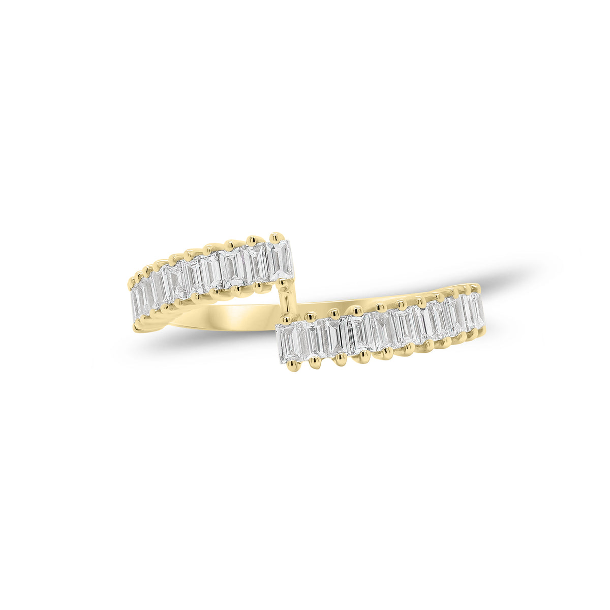 Baguette Diamond Wrap Ring - 14K gold weighing 2.0 grams - 22 slim baguette diamonds weighing 0.42 carats