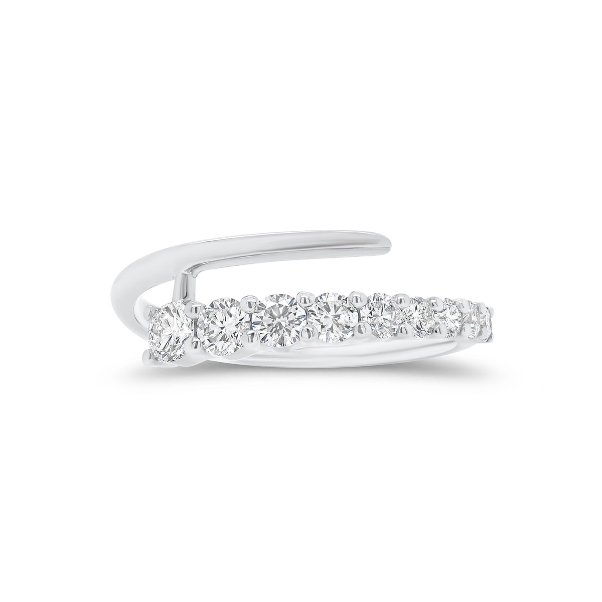 Graduated Diamond Wrap Ring - 14K gold weighing grams - 9 round diamonds weighing 0.52 carats