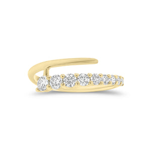 Graduated Diamond Wrap Ring - 14K gold weighing grams  - 9 round diamonds weighing 0.52 carats
