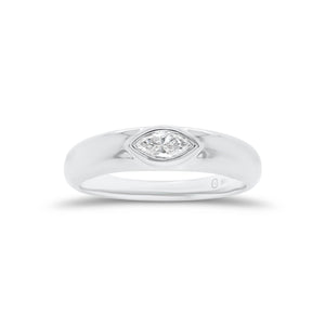 Bezel-Set Marquise Diamond Band - 14K gold weighing 3.05 grams - 0.23 ct marquise-shaped diamond