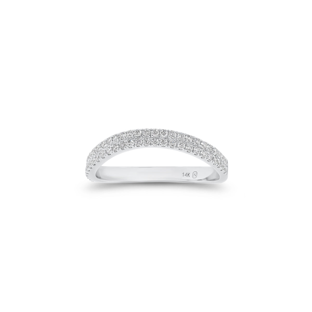 Diamond Wave Stackable Ring - 14K gold weighing 1.82 grams  - 74 round diamonds weighing 0.36 carats