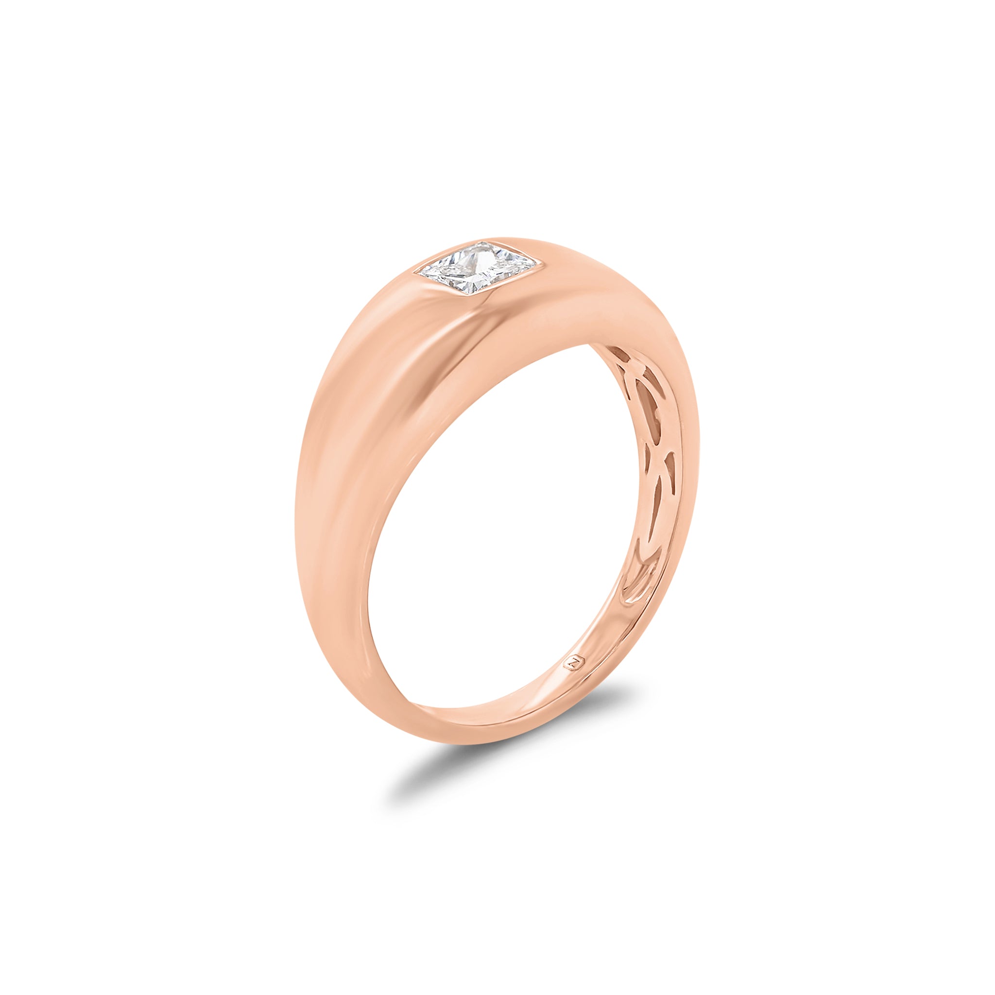 Princess Cut Diamond Dome Ring White gold / 7 Princess Cut Diamond Dome Ring White gold / 7