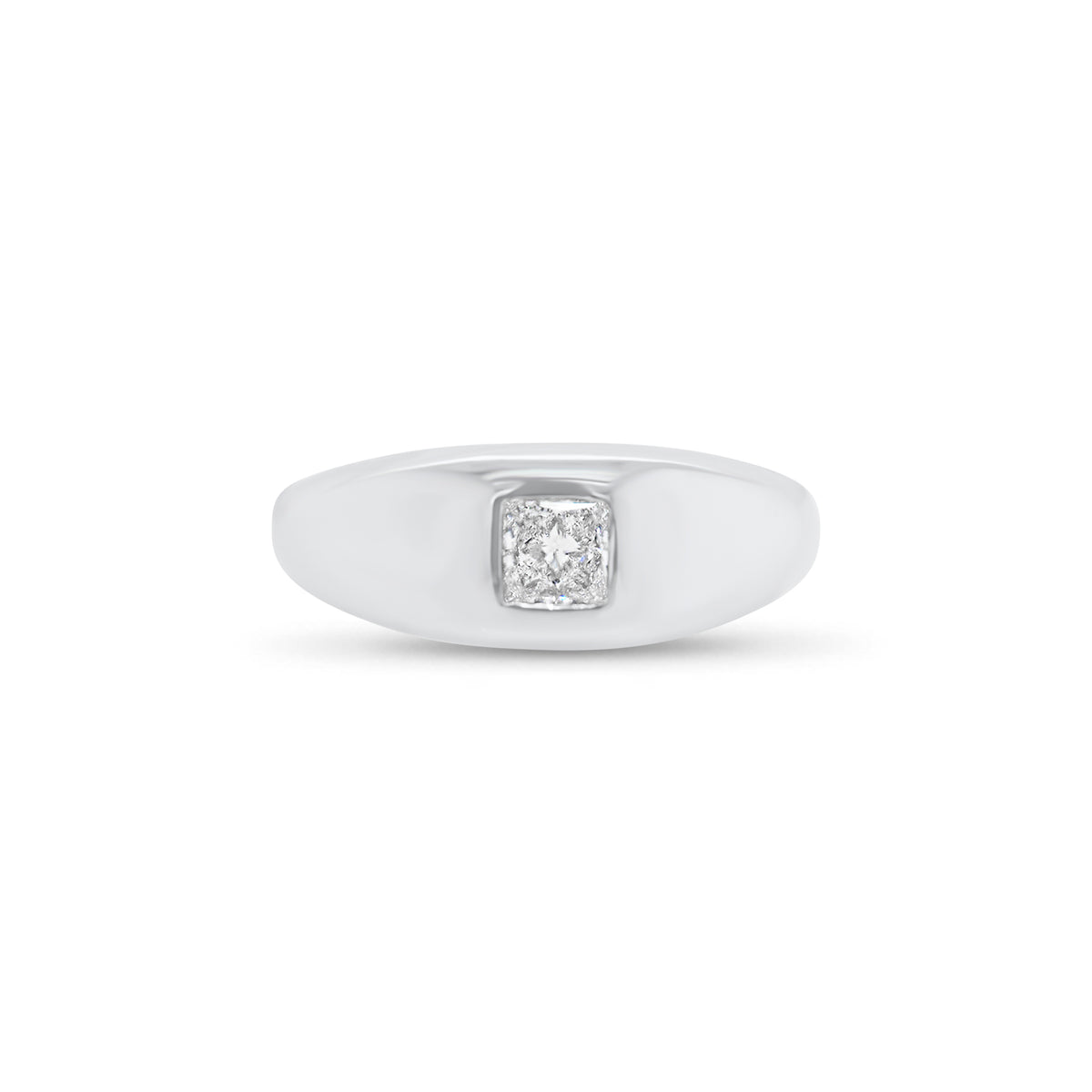 Princess Cut Diamond Dome Ring - 14K gold weighing 4.10 grams - 0.33 ct princess cut diamond