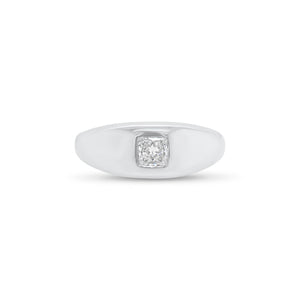 Princess Cut Diamond Dome Ring - 14K gold weighing 4.10 grams - 0.33 ct princess cut diamond