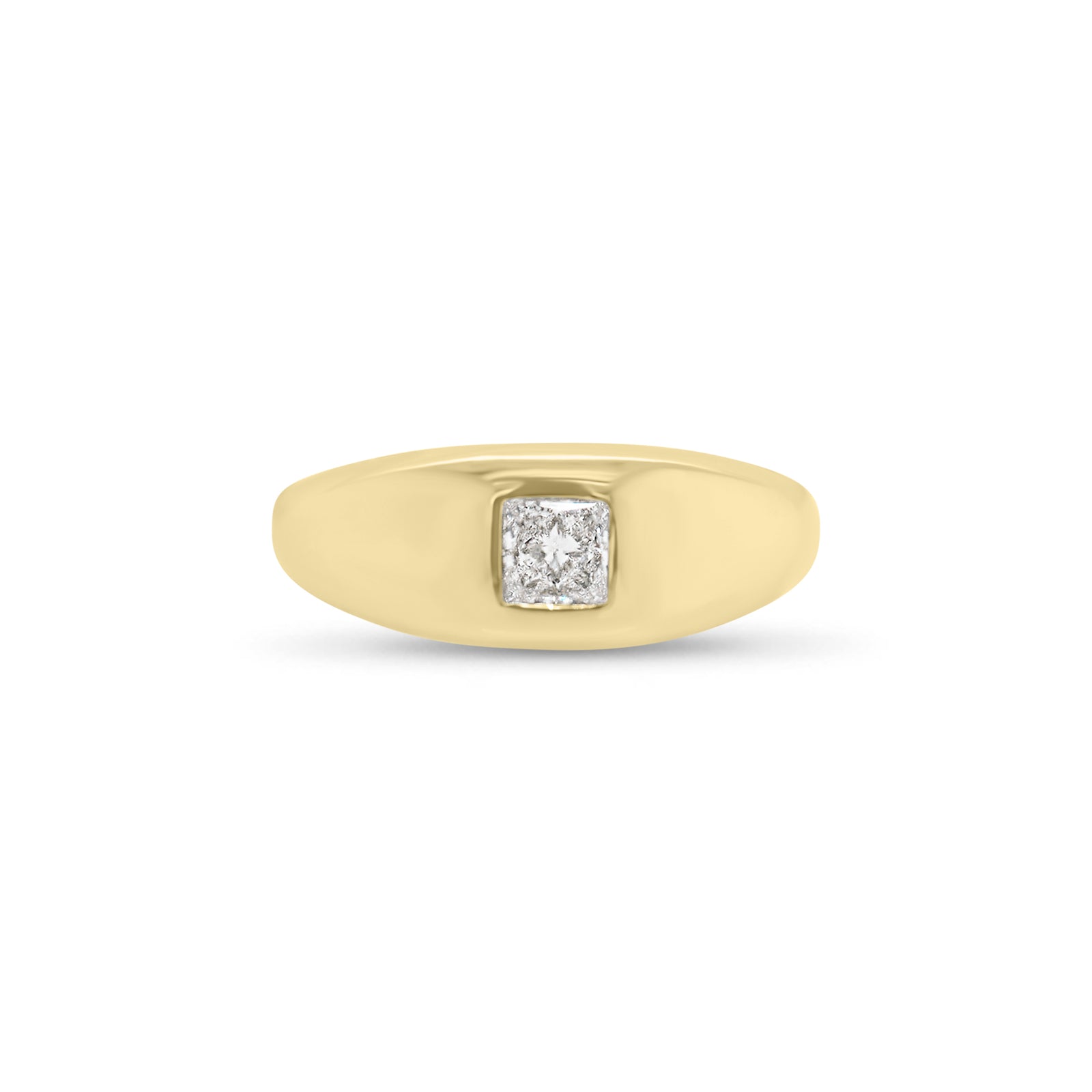 Princess Cut Diamond Dome Ring - 14K gold weighing 4.10 grams  - 0.33 ct princess cut diamond
