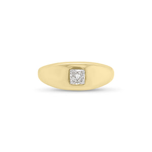 Princess Cut Diamond Dome Ring - 14K gold weighing 4.10 grams  - 0.33 ct princess cut diamond