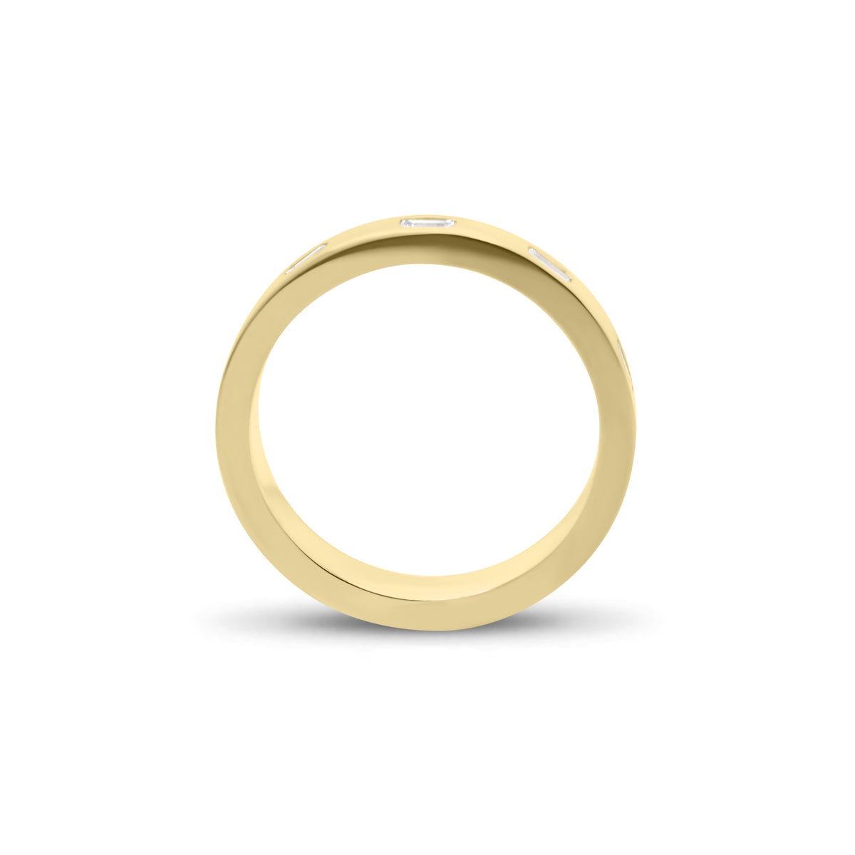 Emerald Cut Diamond Stackable Ring - 14K gold weighing 4.29 grams - 10 emerald-cut diamonds weighing 0.86 carats