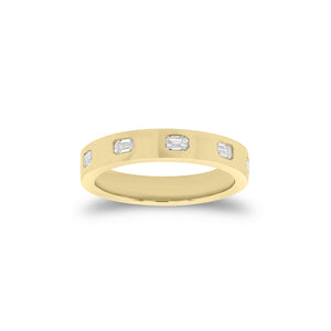 Emerald Cut Diamond Stackable Ring - 14K gold weighing 4.29 grams  - 10 emerald-cut diamonds weighing 0.86 carats