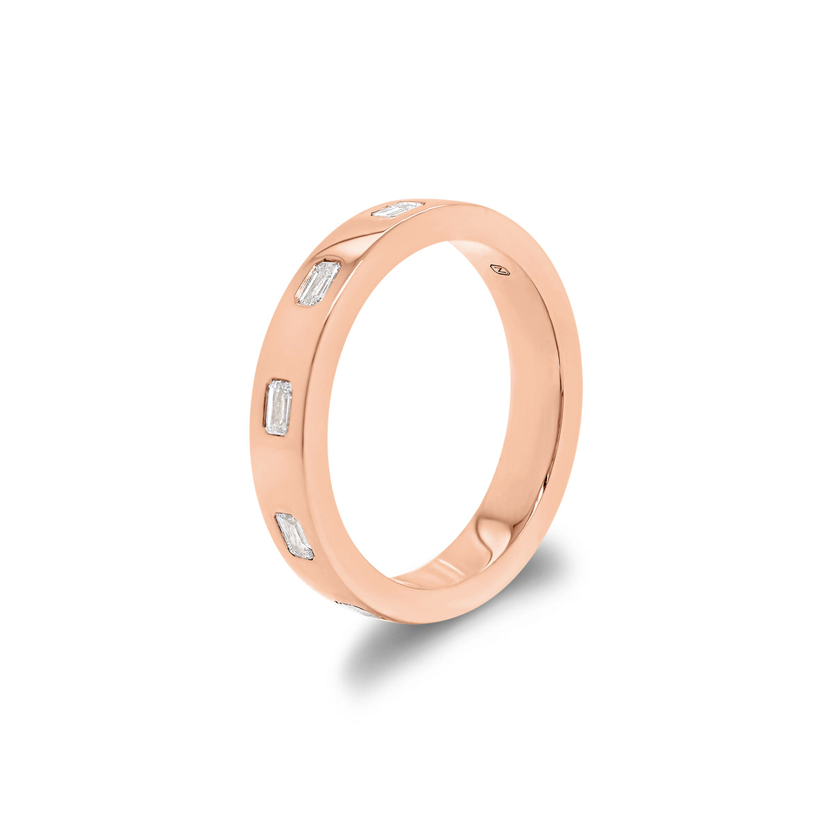 Emerald Cut Diamond Stackable Ring - 14K gold weighing 4.29 grams - 10 emerald-cut diamonds weighing 0.86 carats