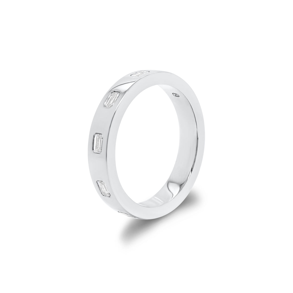 Emerald Cut Diamond Stackable Ring - 14K gold weighing 4.29 grams - 10 emerald-cut diamonds weighing 0.86 carats