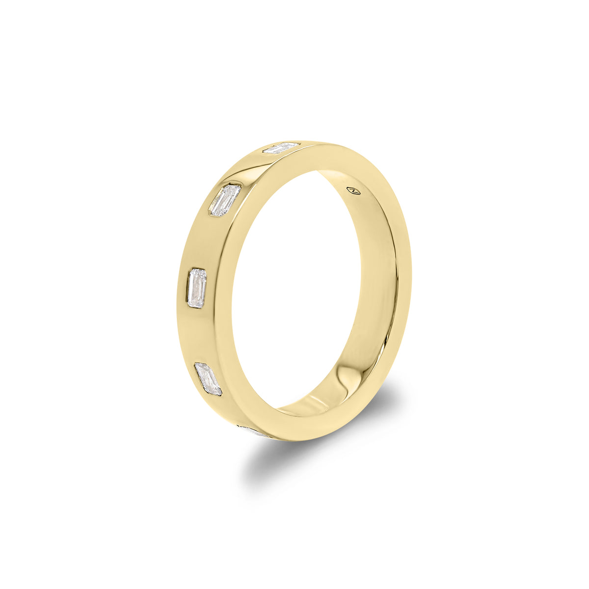 Emerald Cut Diamond Stackable Ring - 14K gold weighing 4.29 grams - 10 emerald-cut diamonds weighing 0.86 carats