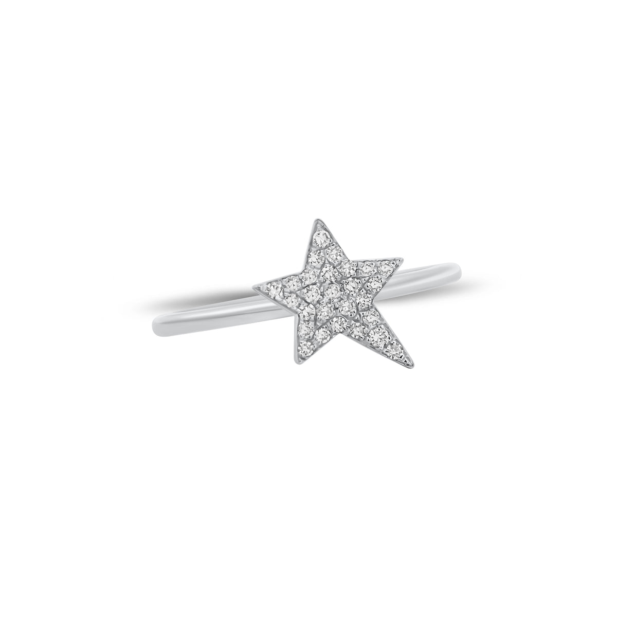Diamond Pop Star Ring - 14K gold weighing 1.43 grams - 27 round diamonds weighing 0.13 carats