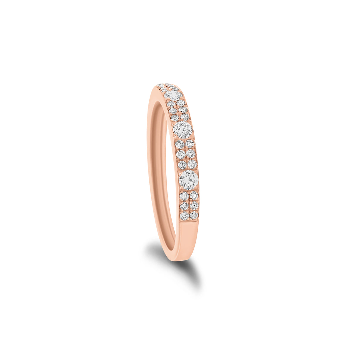 Diamond Pattern Stacking Ring - 14K gold weighing 1.78 grams - 36 round diamonds weighing 0.17 carats - 5 round diamonds weighing 0.20 carats