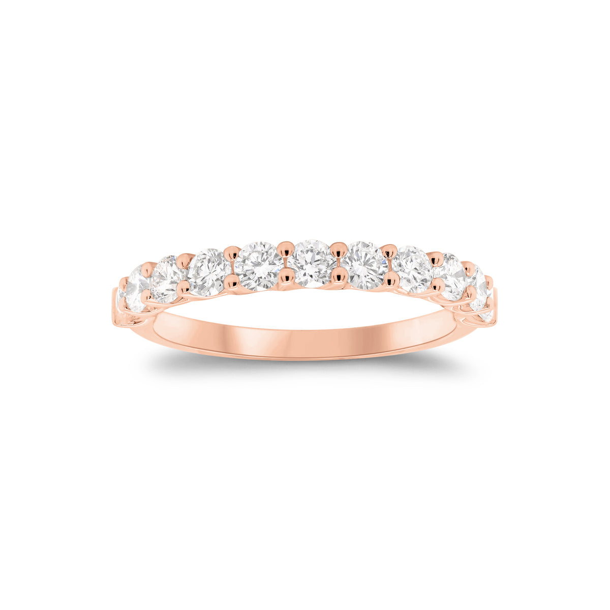 0.81 ct Diamond Wedding Band - 18K gold weighing 2.32 grams  - 11 round diamonds weighing 0.81 carats