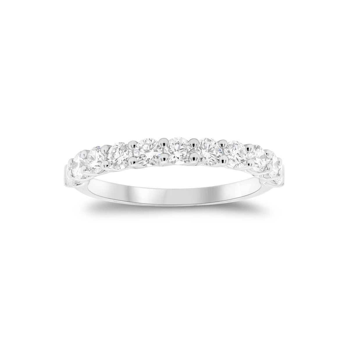 0.81 ct Diamond Wedding Band - 18K gold weighing 2.32 grams  - 11 round diamonds weighing 0.81 carats