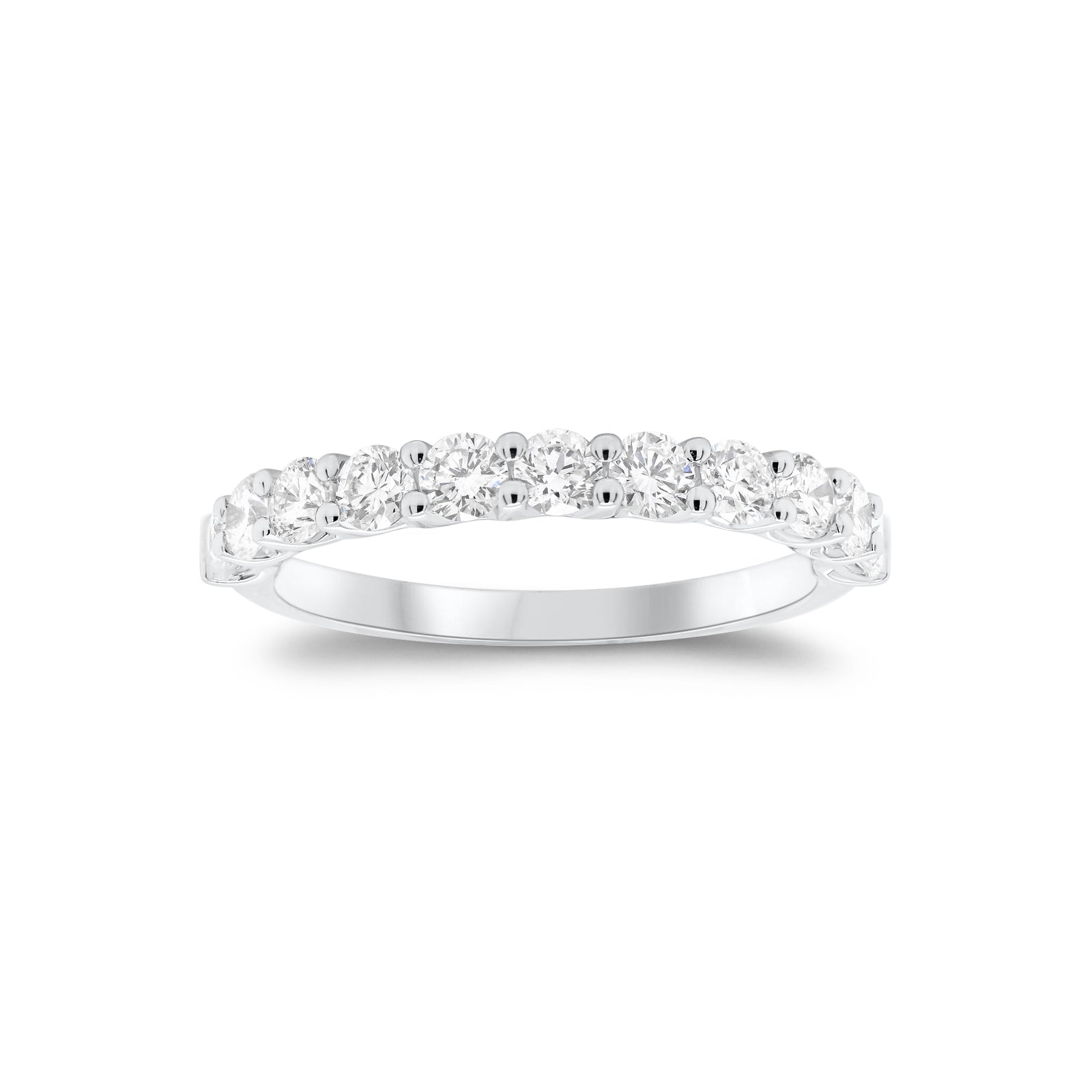 0.81 ct Diamond Wedding Band - 18K gold weighing 2.32 grams  - 11 round diamonds weighing 0.81 carats
