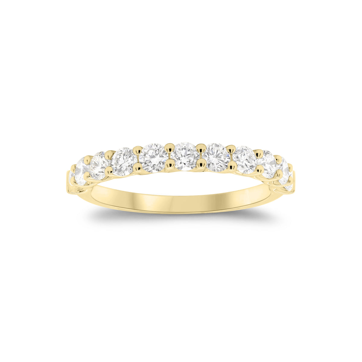 0.81 ct Diamond Wedding Band - 18K gold weighing 2.32 grams  - 11 round diamonds weighing 0.81 carats