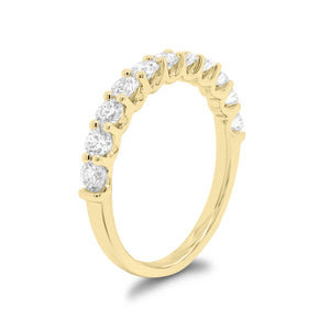 0.81 ct Diamond Wedding Band - 18K gold weighing 2.32 grams  - 11 round diamonds weighing 0.81 carats