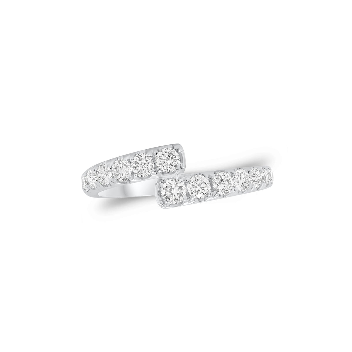Diamond Simple Wrap Ring - 18K gold weighing 3.28 grams - 14 round diamonds weighing 0.62 carats