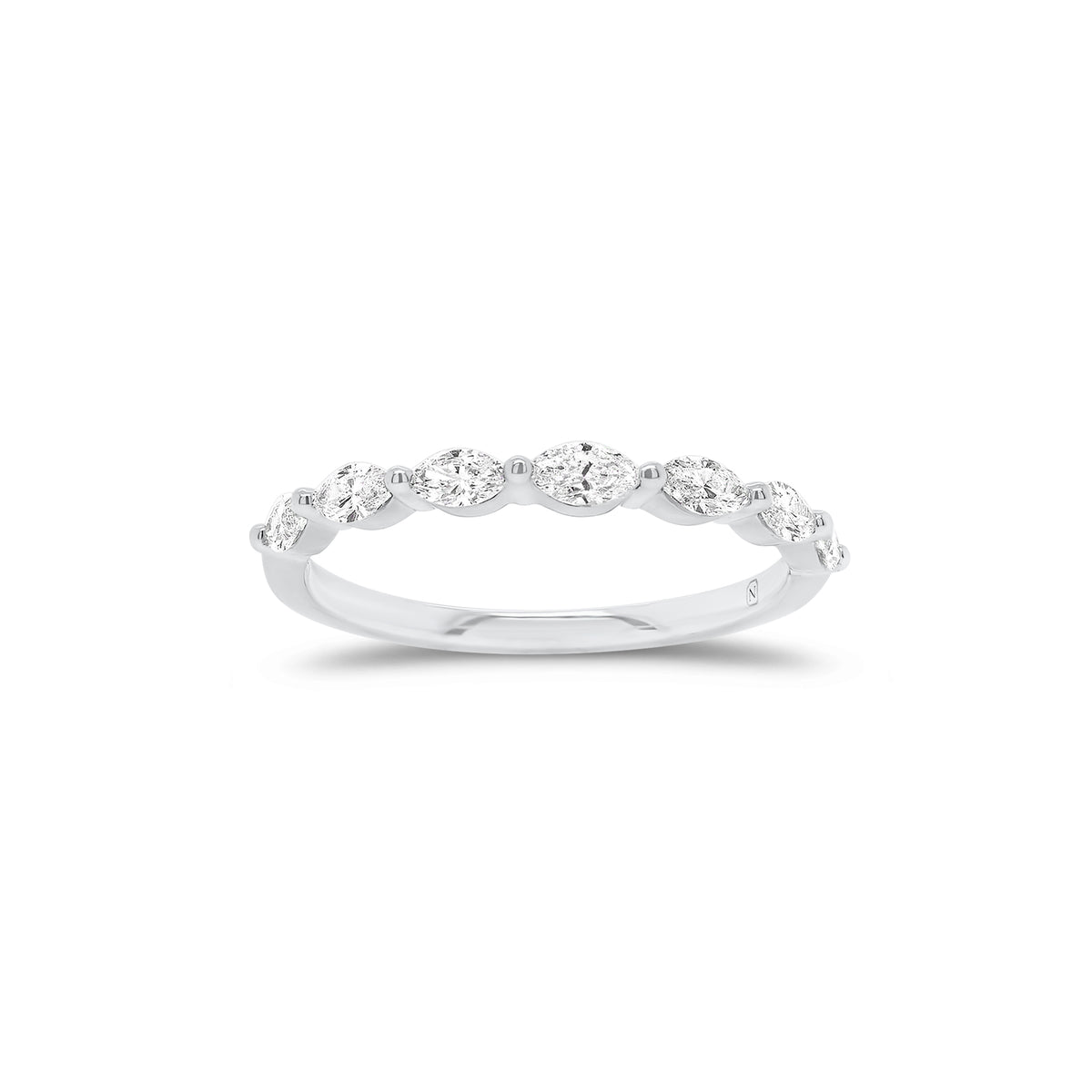 Marquise Diamond Wedding Band - 14K gold weighing 1.41 grams  - 7 marquise-shaped diamonds weighing 0.38 carats