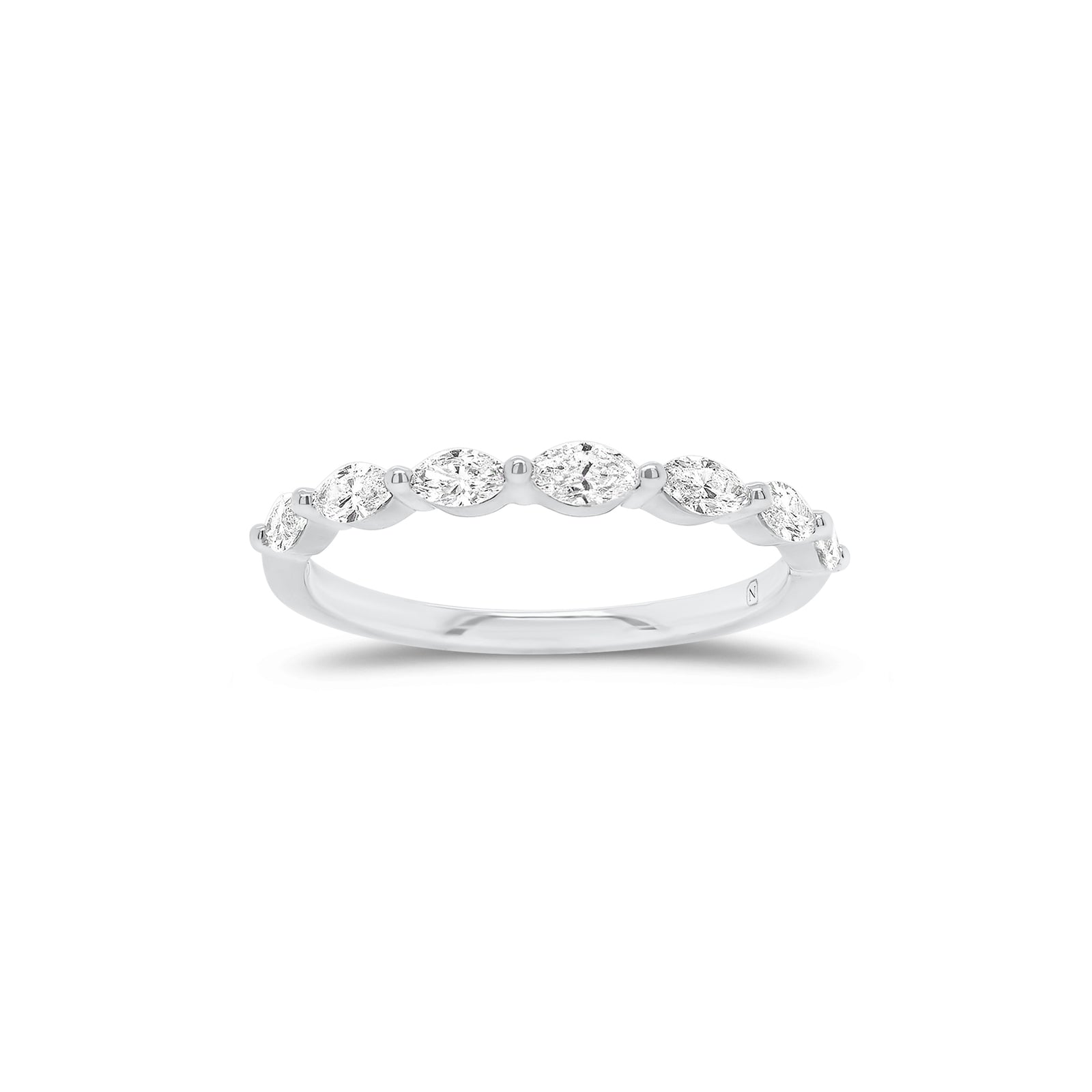 Marquise Diamond Wedding Band - 14K gold weighing 1.41 grams  - 7 marquise-shaped diamonds weighing 0.38 carats