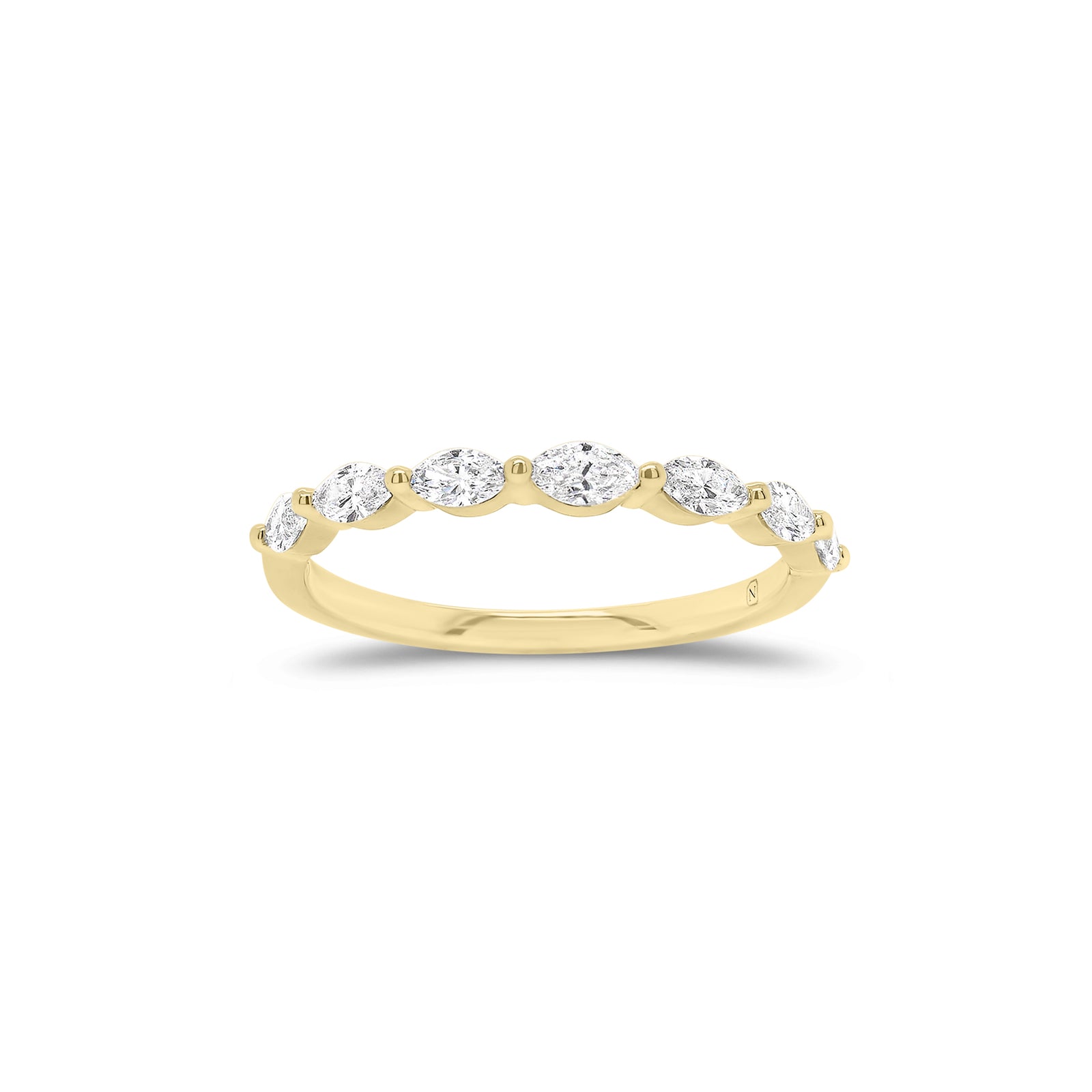 Marquise Diamond Wedding Band - 14K gold weighing 1.41 grams  - 7 marquise-shaped diamonds weighing 0.38 carats