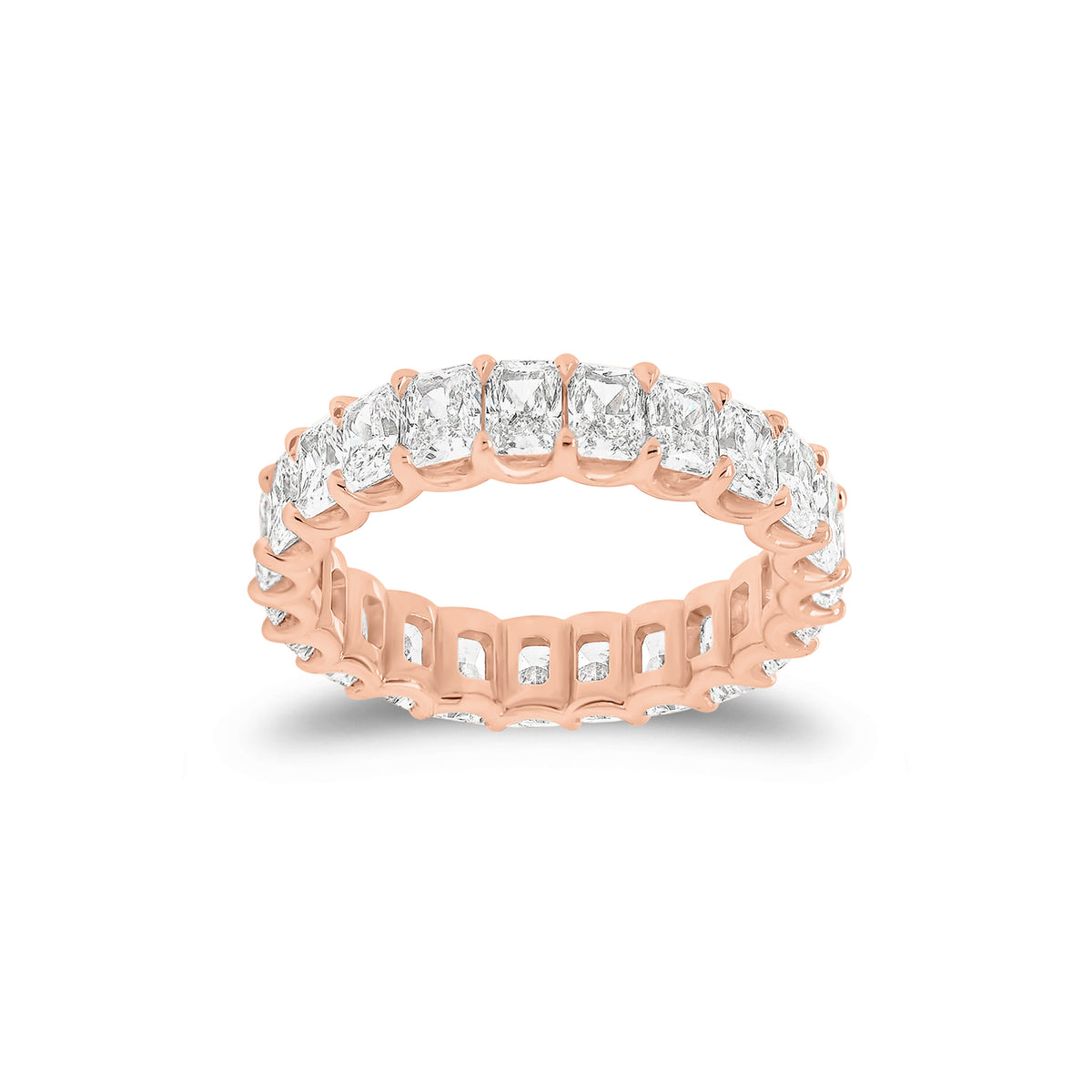 3.55 ct Radiant-Cut Diamond Eternity Band - 18K gold weighing 3.89 grams  - 23 radiant-cut diamonds weighing 3.55 carats (GIA-graded F-color, VS clarity)