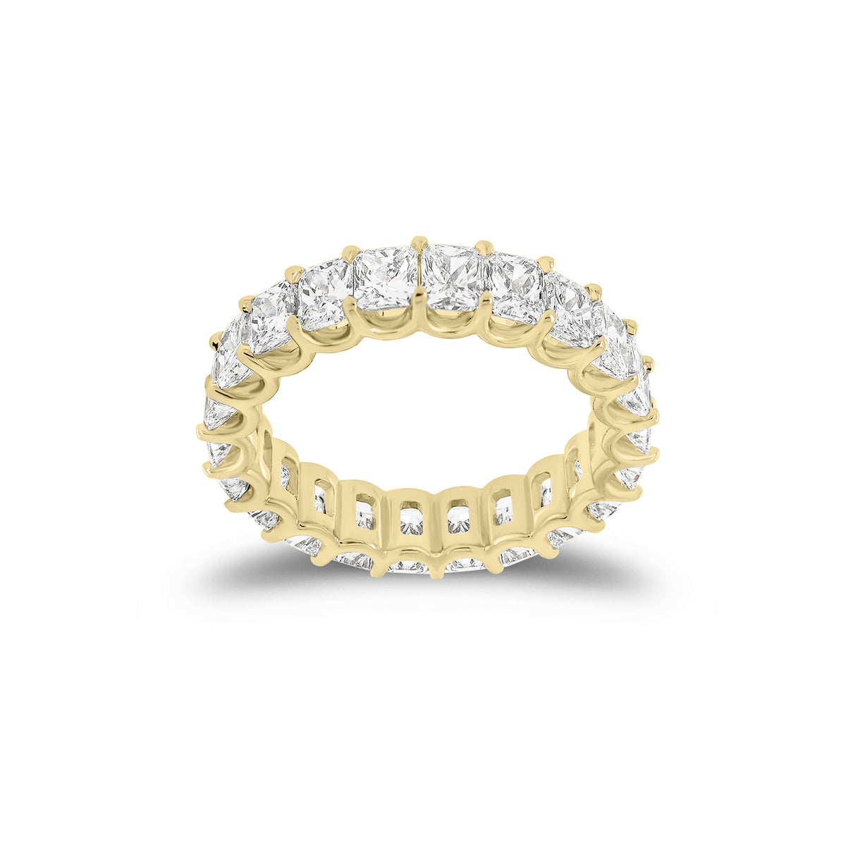 4.47 ct Radiant-Cut Diamond Eternity Band - 18K gold weighing 4.60 grams  - 22 radiant-cut diamonds weighing 4.47 carats (GIA-graded F-color, VS clarity)