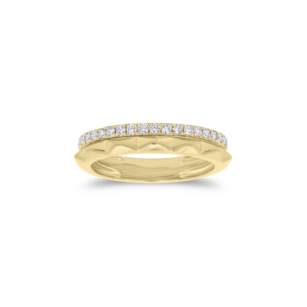 Diamond & Gold Zig Zag Double Ring - Nuha Jewelers