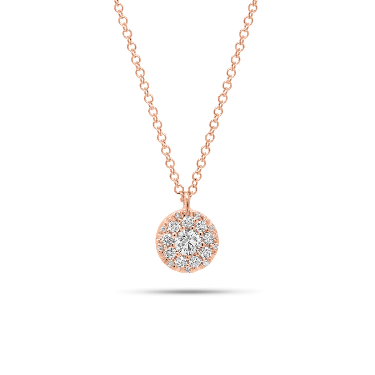 Multi-Diamond Circle Pendant - 14K gold weighing 2.20 grams - 19 round diamonds weighing 0.23 carats