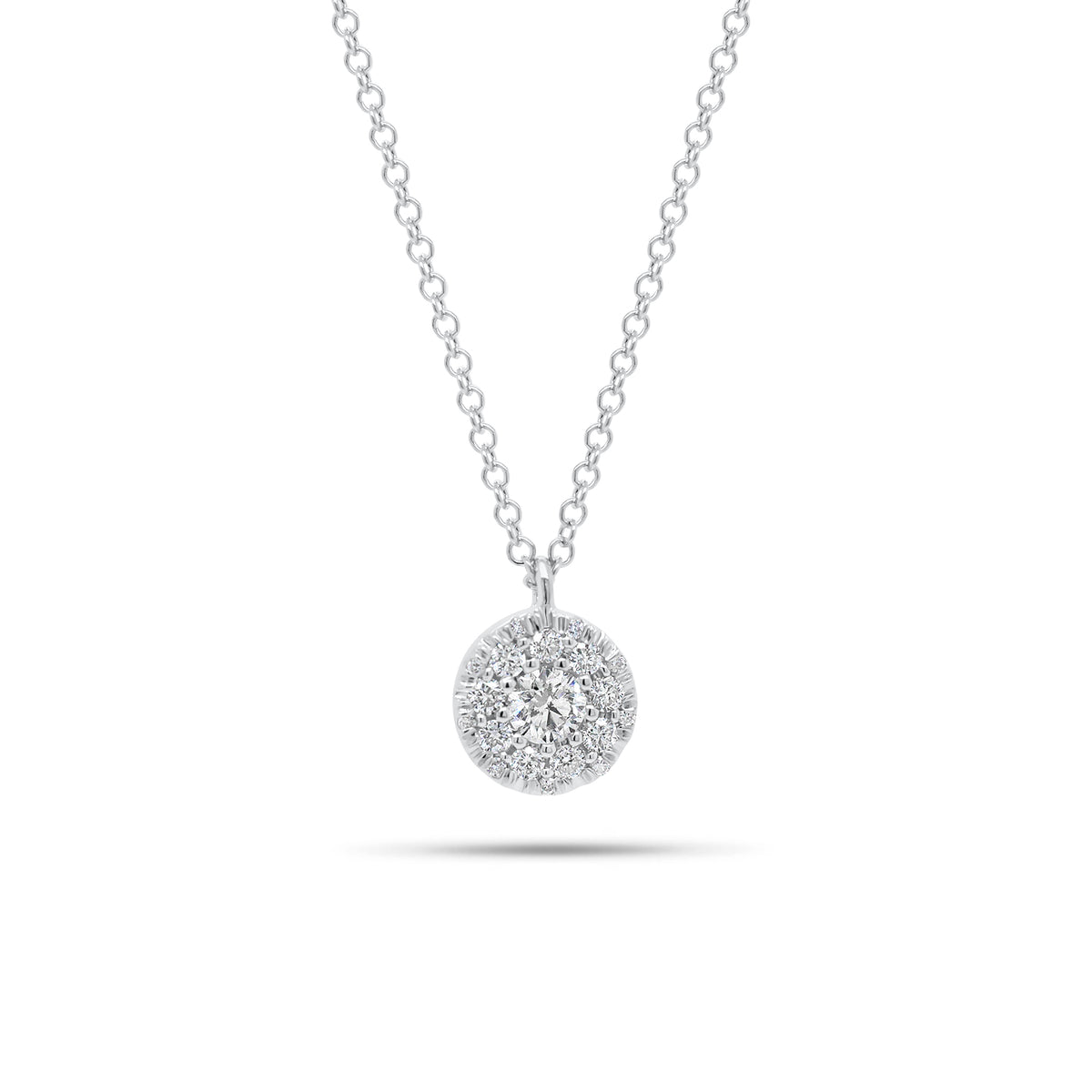 Multi-Diamond Circle Pendant - 14K gold weighing 2.20 grams  - 19 round diamonds weighing 0.23 carats