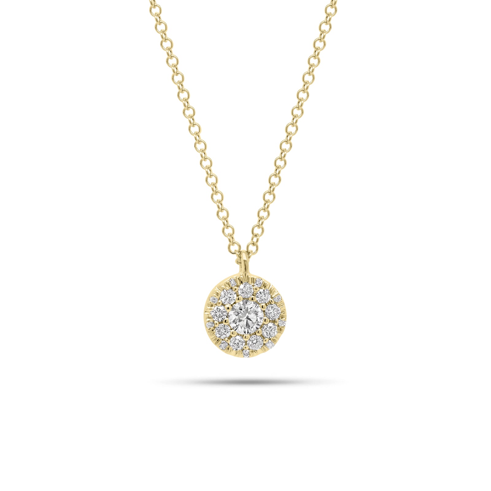 Multi-Diamond Circle Pendant - 14K gold weighing 2.20 grams  - 19 round diamonds weighing 0.23 carats