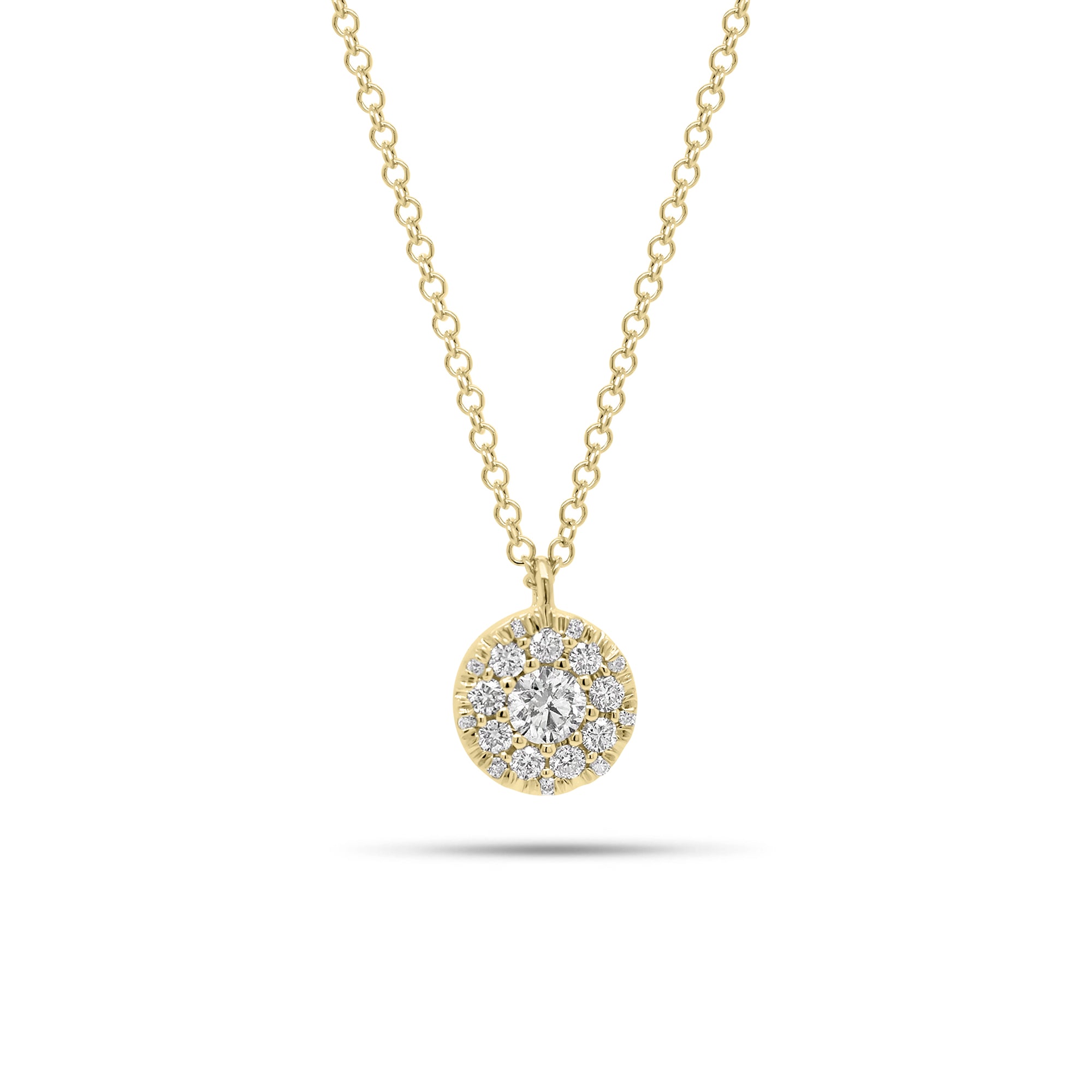 Multi-Diamond Circle Pendant - 14K gold weighing 2.20 grams  - 19 round diamonds weighing 0.23 carats