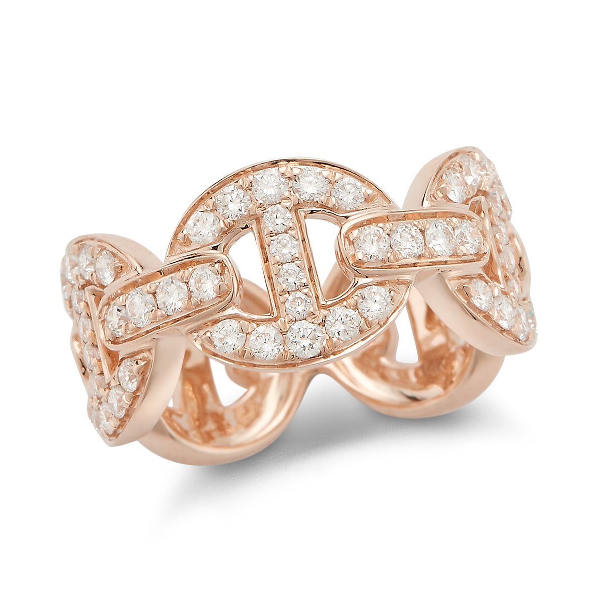 All Diamond Anchor link Ring