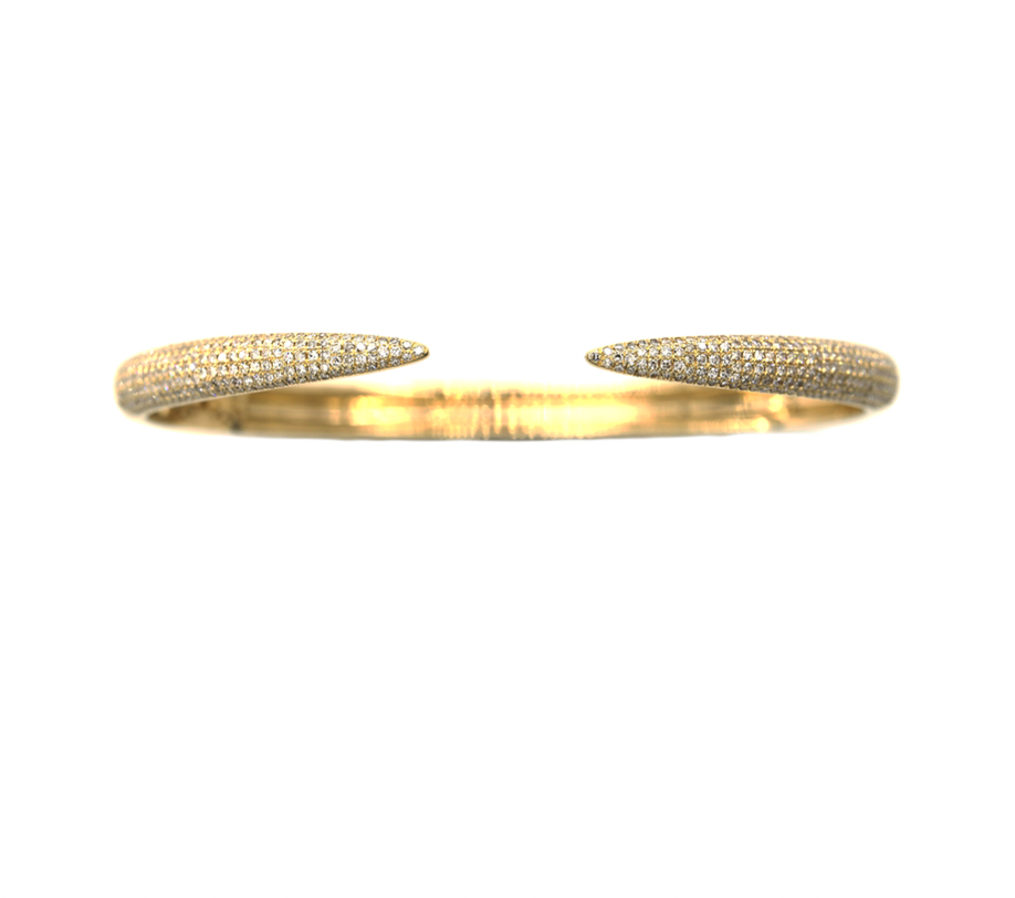 Pave Diamond Claw Cuff Bracelet