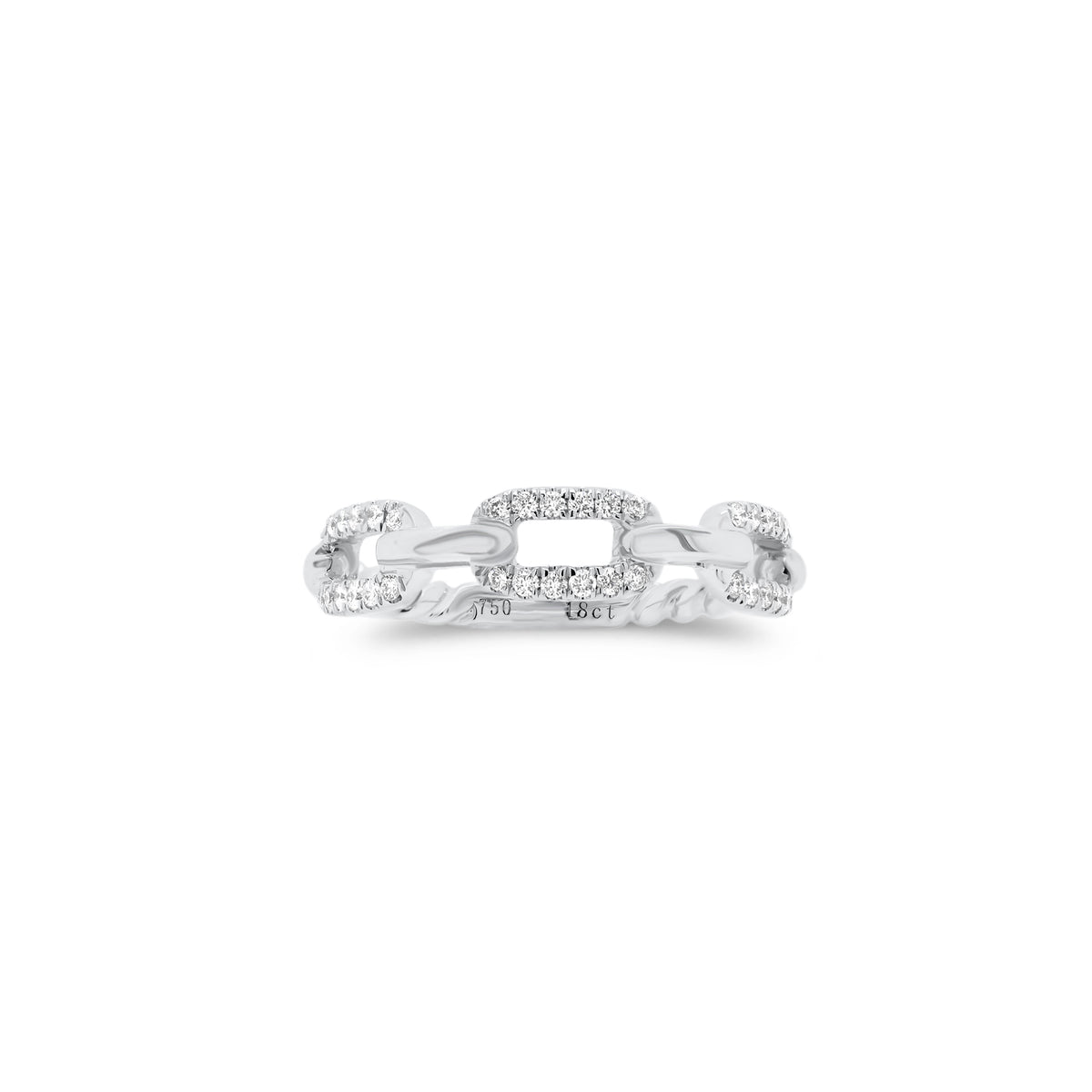 Diamond Rectangular Link Stackable Ring
