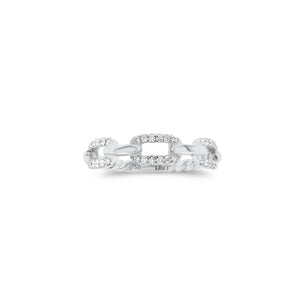 Diamond Rectangular Link Stackable Ring