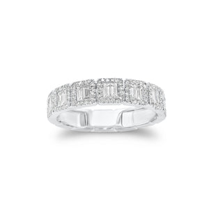 Baguette & Round Diamond Stackable Ring