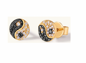 Diamond Yin Yang Stud Earrings