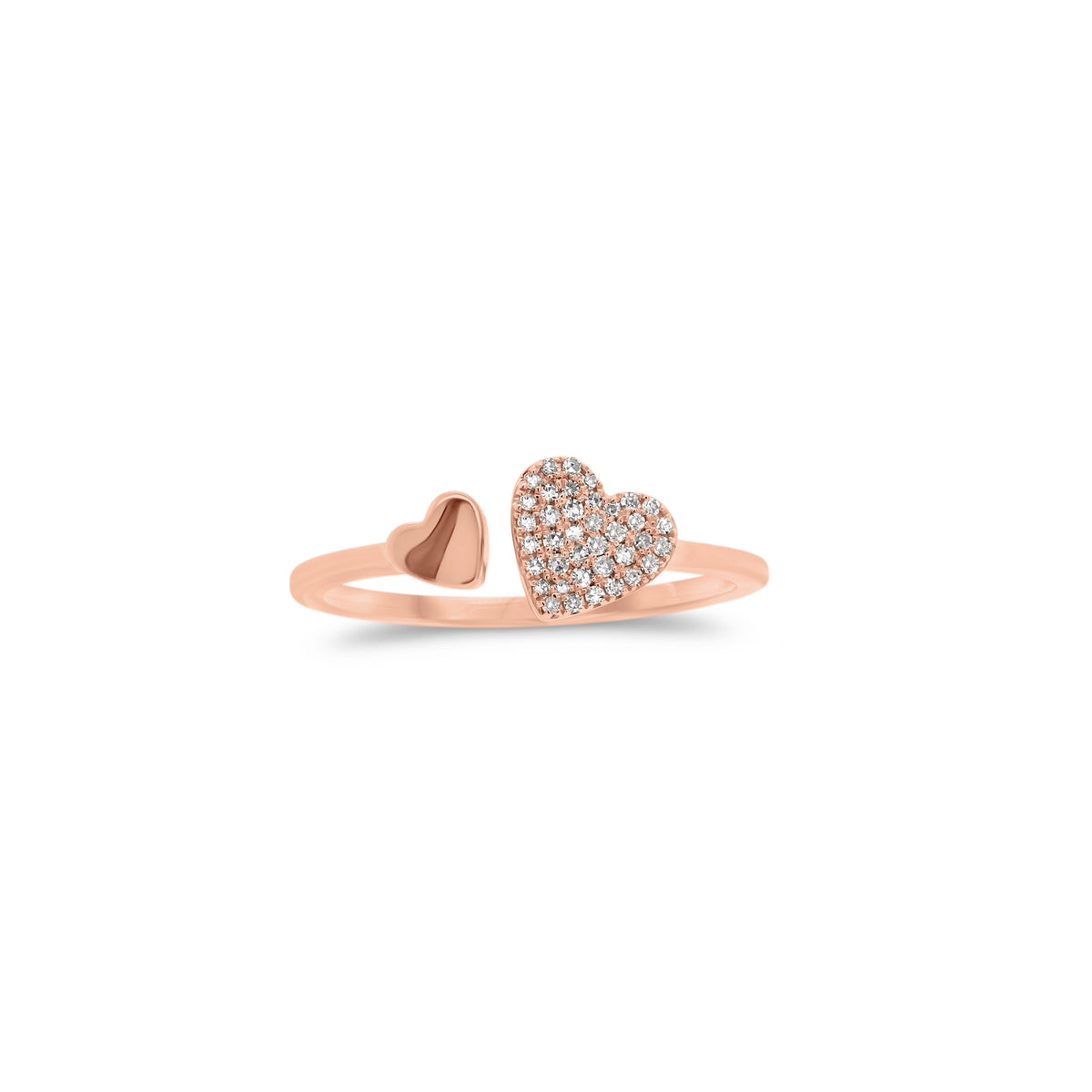 Diamond Heart Open Ring