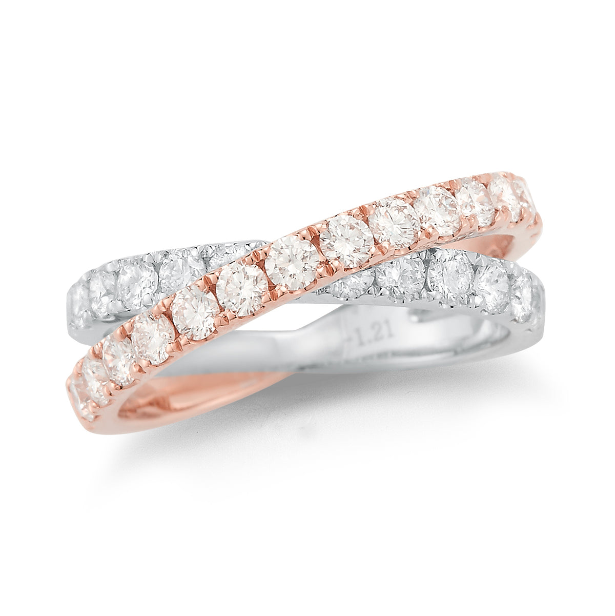 Two-tone Interlock Diamond Ring