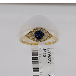 Diamond and Sapphire Evil Eye Ring