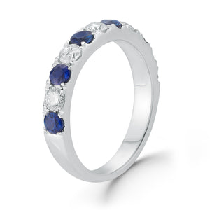 Alternating Sapphire & Diamond Wedding Band