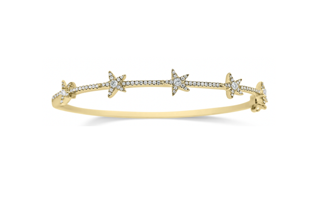 Dainty Diamond Star Bangle Bracelet