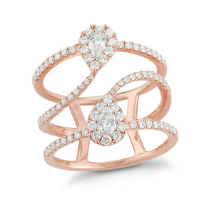 Diamond Pear-shaped Fashion Ring