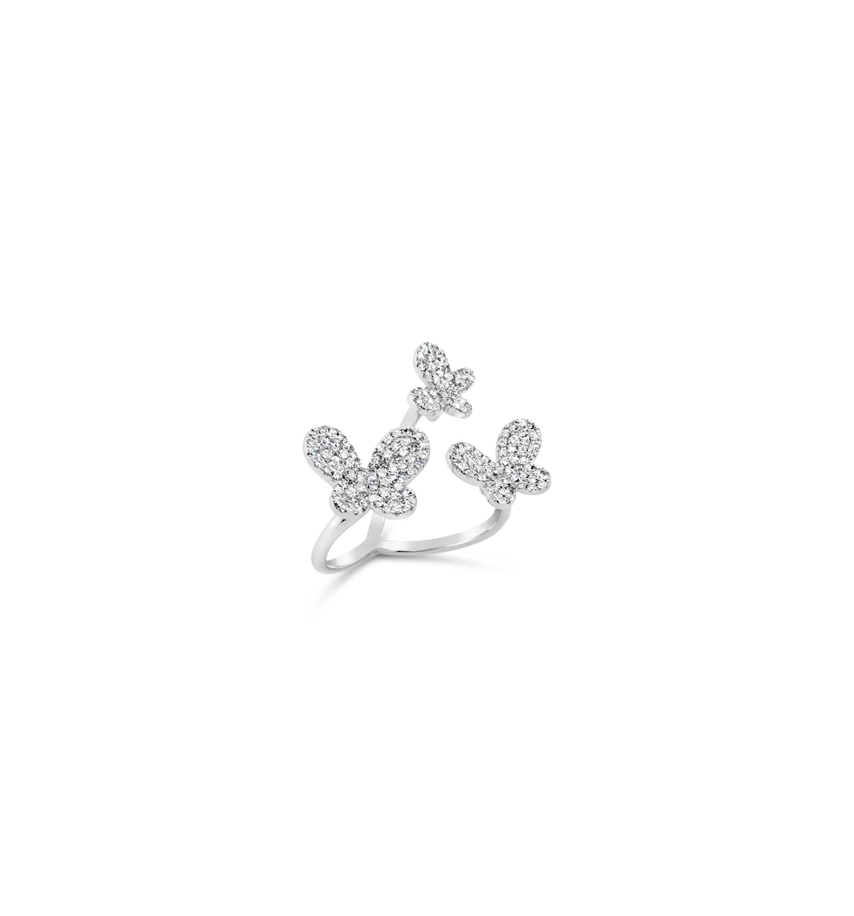 Triple-Butterfly Diamond Ring