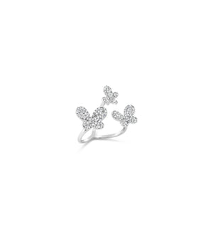 Triple-Butterfly Diamond Ring