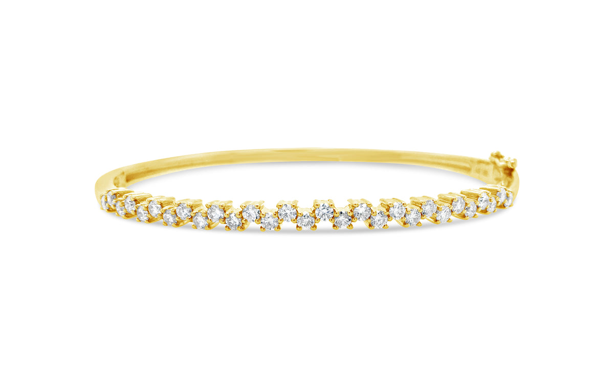 Diamond Zig-Zag Bangle Bracelet